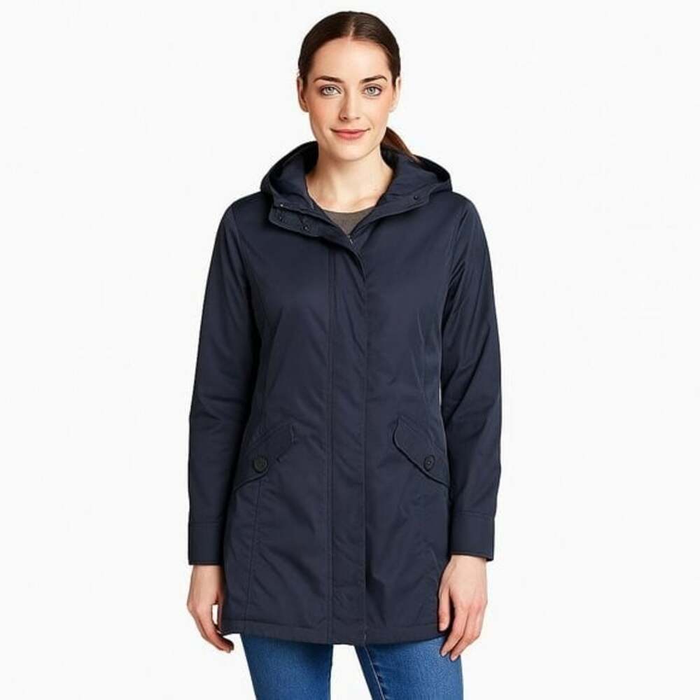 Woolrich Arctic Parka Women’s S Blue Duck Down Coyote Fur Hood Winter Jacket